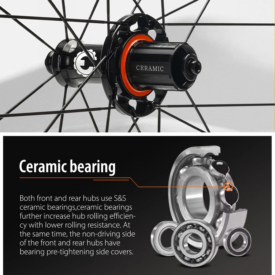 ELITEWHEELS PRO 700c Road Carbon Wheels R10 Ceramic Bearing Or Normal Hub 20-24H Clincher Tubeless For Cycling Wheelset
