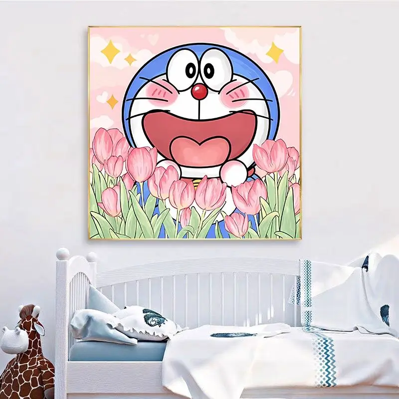 Cartoon Cat Paintings Printed Canvas DIY Cross Stitch Kits 11CT Cotton Thread Animals Needlework Embroidery Set Home Decoration