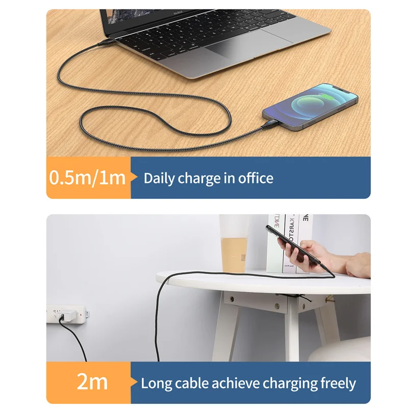 USLION Magnetic Cable Micro USB Type C Lighting Cable For iPhone 14 13 11 3A Fast Charging Wire USB C Magnet Charger Phone Cable