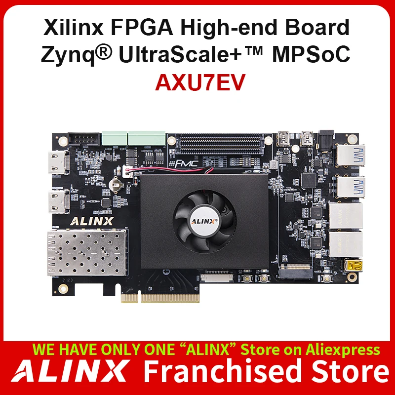 

ALINX AXU7EV Xilinx Zynq UltraScale+ MPSoC XCZU7EV AI Calculation 4K HDMI Input Output PCIe3.0 H.265 Automotive ADAS Vitis-AI