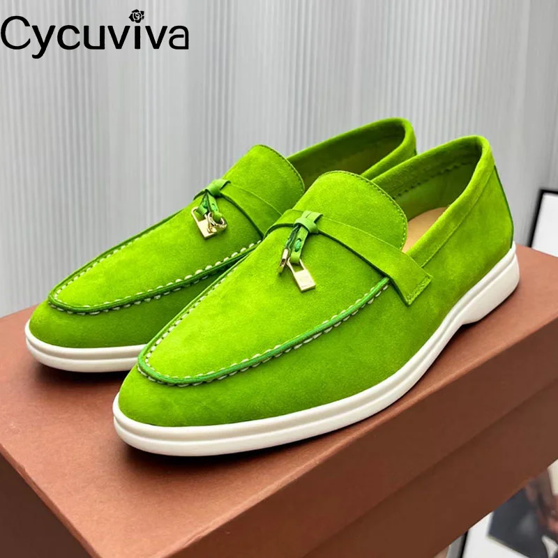 

Multicolor Color Quality Kidsuede Flat Shoes Women Leather Fringe Loafers Men Summer Walk Ballet Flats Casual Shoes Unisex