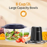 Food Processor Electric Meat Grinder 500W Food Chopper 2 Speed for Vegetable Kitchen Cutter Medium Super Chopping Grinding 2