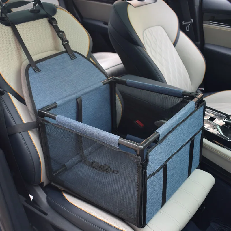 Dog car pad, pet safety seat, anti-dirty and waterproof pet car bag, dog kennel in the car, mesh hanging bag
