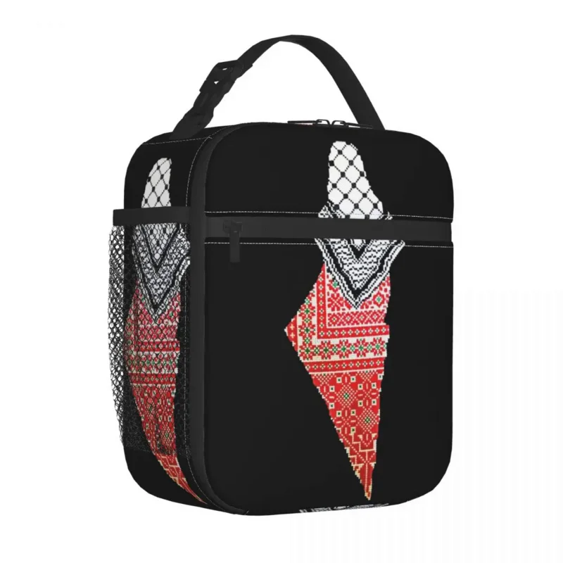 

Map Insulated Lunch Bags Cooler Bag Lunch Container Palestine Keffiyeh Tote Lunch Box Bento Pouch School Picnic