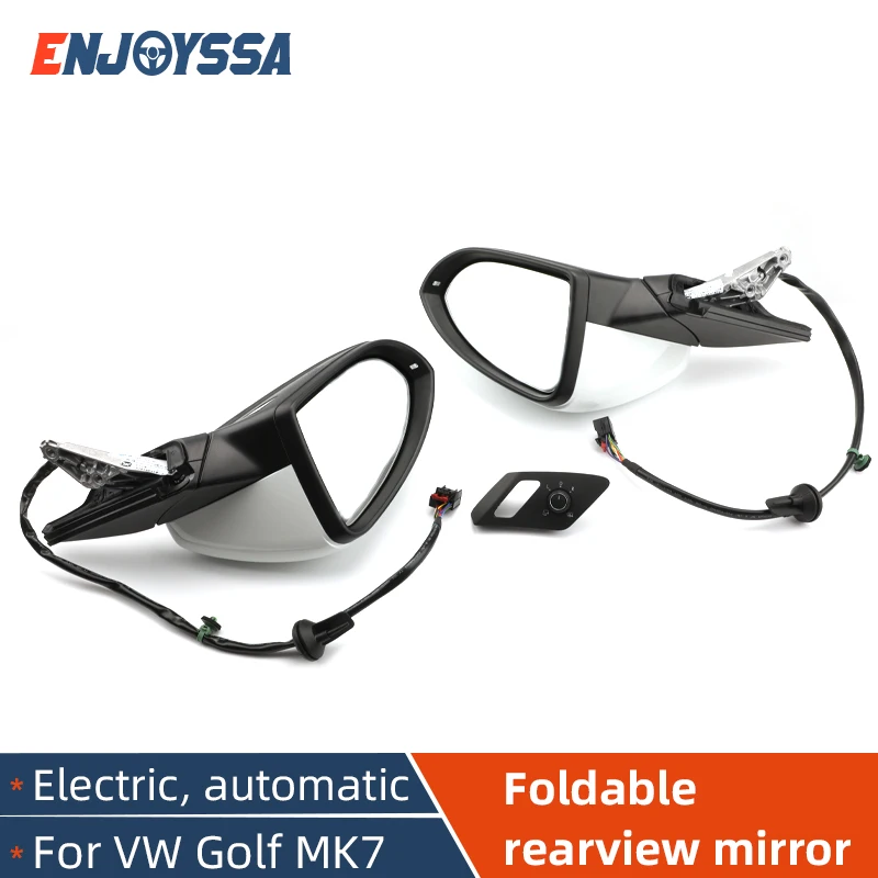 

For Golf 7 MK7 7.5 Car Electric Folding Rearview Mirror Assembly Auto Left Right Electric Adjustment Heating Mirror with Light