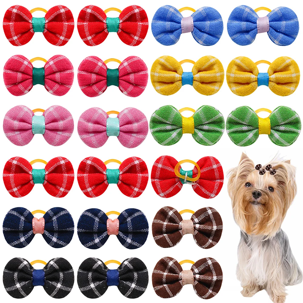 

100PCS Hair Bows For Dogs Pet Dog Grooming Bows Samll Dogs Hair Accessories For Dog Pet Dog Supplies Elastic Bands For Dogs