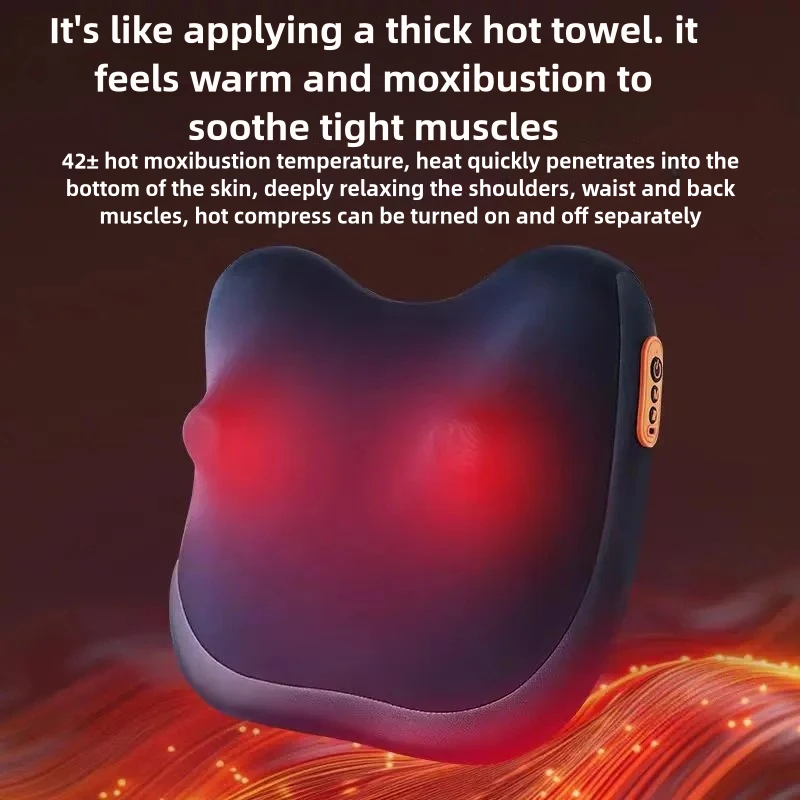 Lenovo Electric Massage Pillow Car And Home Massager Multifunctional Heating Waist Neck Leg Cervical Shiatsu Kneading Relaxation