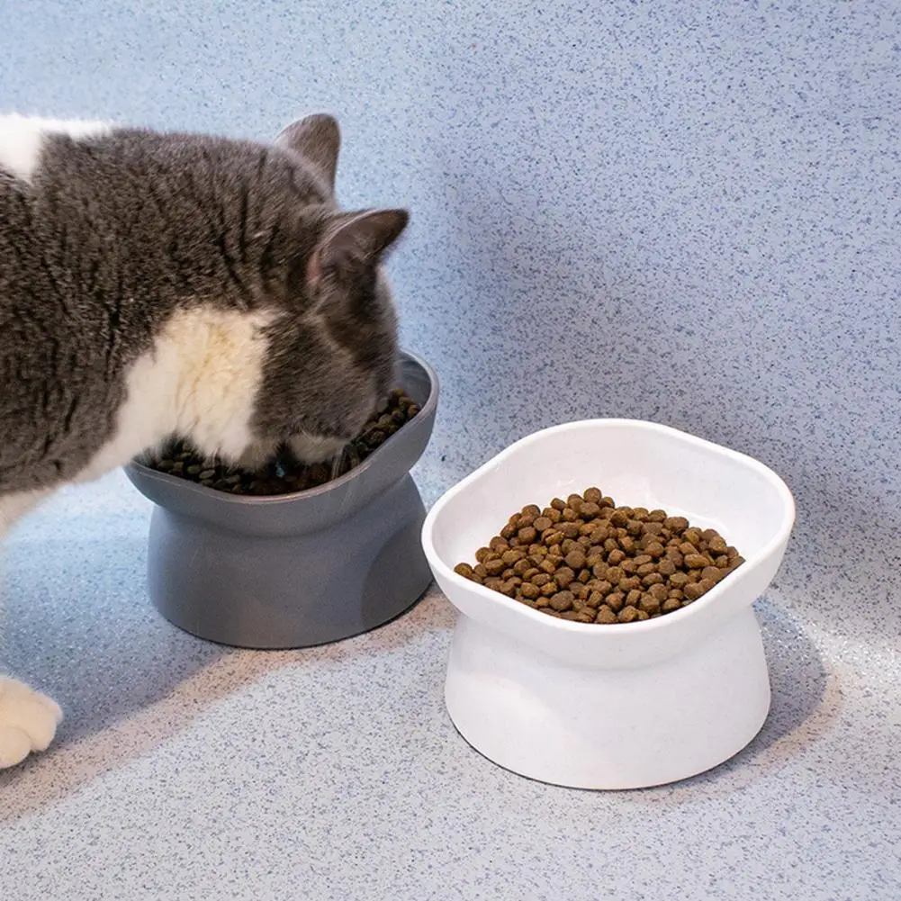 

Pet Feeder Bowl Large Capacity Double-sided Available High Foot Neck Protection Pet Food Water Bowl Pet Supplies миска для кошки