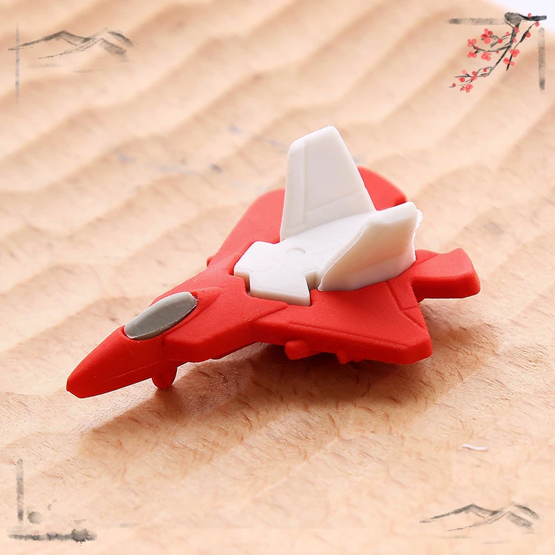 Pencil Eraser 4 Pcs Aircraft Eraser Cartoon Student Learning Supplies Small Gifts School Stationery Office Supplies