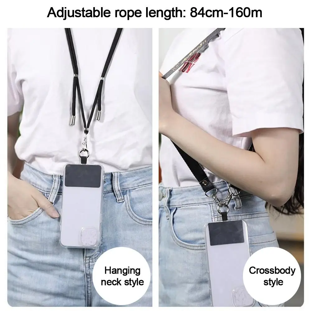 Universal Crossbody Phone Lanyards with Patch Adjustable Mobile Phone Strap Lanyard Neck Rope for Cell Phone Hanging Cord Strap