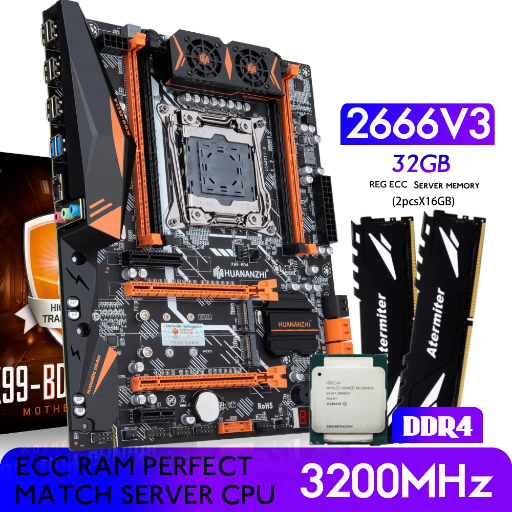 atermiter X99 D4 motherboard set with Xeon E5 2620 V3 LGA2011 3 CPU 2pcs X 8GB =16GB 2400MHz DDR4 memory|Motherboards| - AliExpress