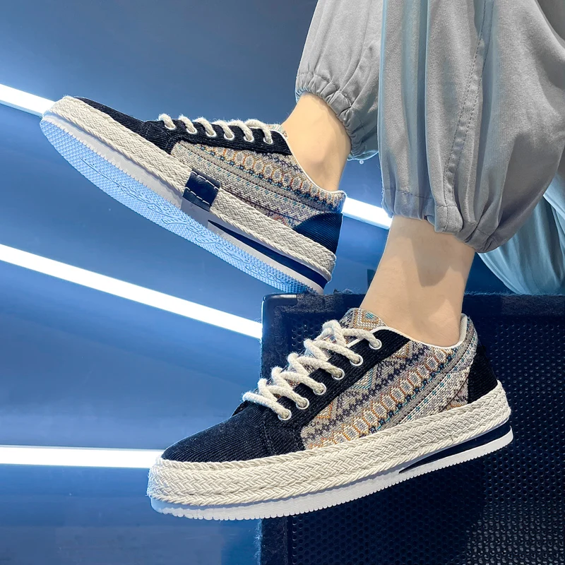 Fashion Canvas Sneakers Men Summer Casual Shoes For Male Breathable Walking Sneakers 3
