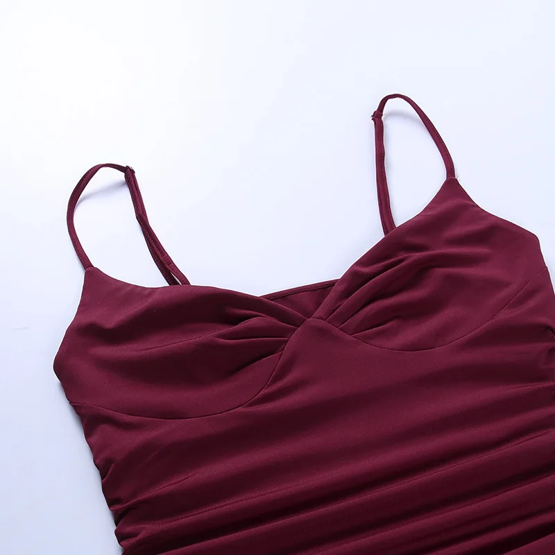Women Clothes Slip Dress Sexy Elegant Y2K Robe Frock Vestido Sundress Irregular Ruffle Night Club Party Bodycon Dresses Clothing