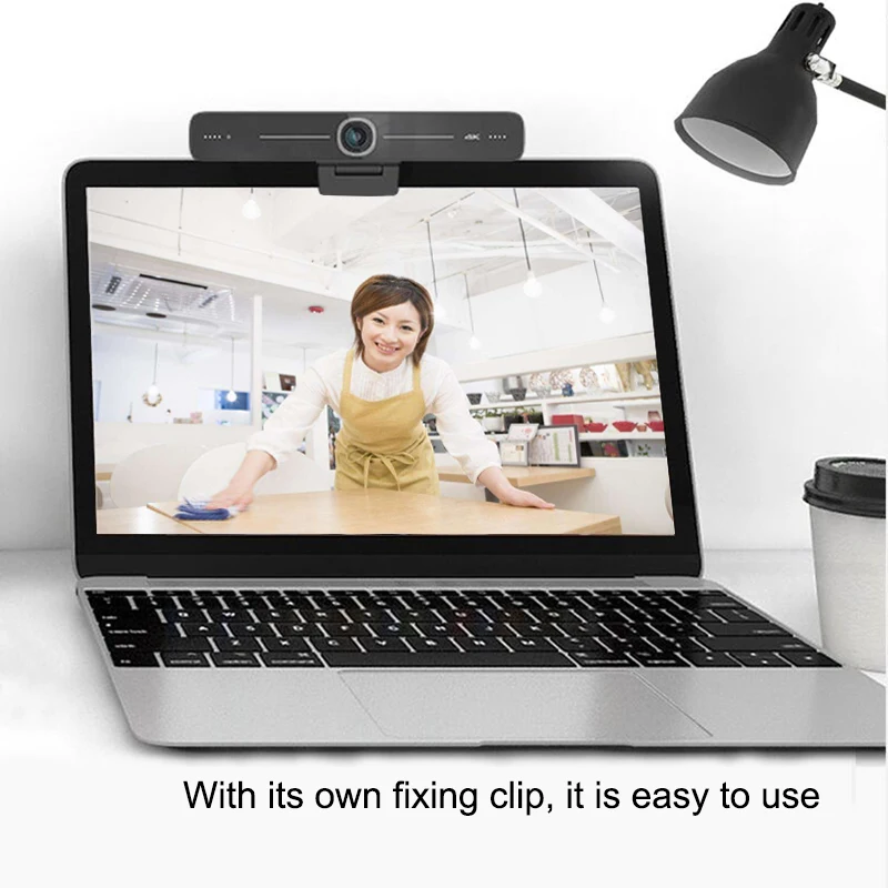 마이크 플러그 앤 플레이 USB EPTZ 카메라, 라이브 스트리밍, 게임, 온라인 학습, 화상 회의, 줌, 스카이프용, 4K 웹캠