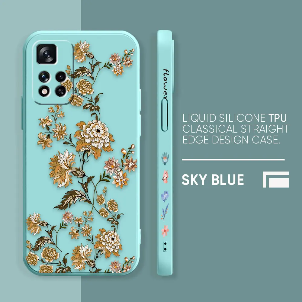 thumbnail image 1 of Case For Redmi Note 12 11 11T 11R 11E 10 9 8 7 7S PRO PLUS 4G 5G Simple Liquid silicone Case The Most Beautiful Flower, 1 of 5