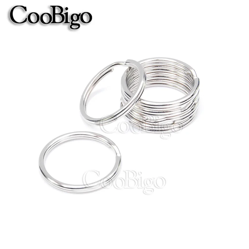 10pcs Metal Double Loop Split Ring Key Chain Fob Holder Organizer