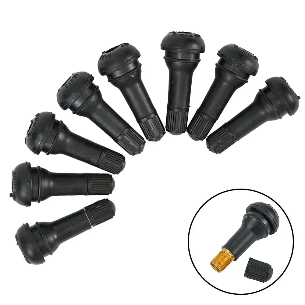 Tire Valve Stems 10Pcs TR413 Snap In Type Rubber for Motorcycle