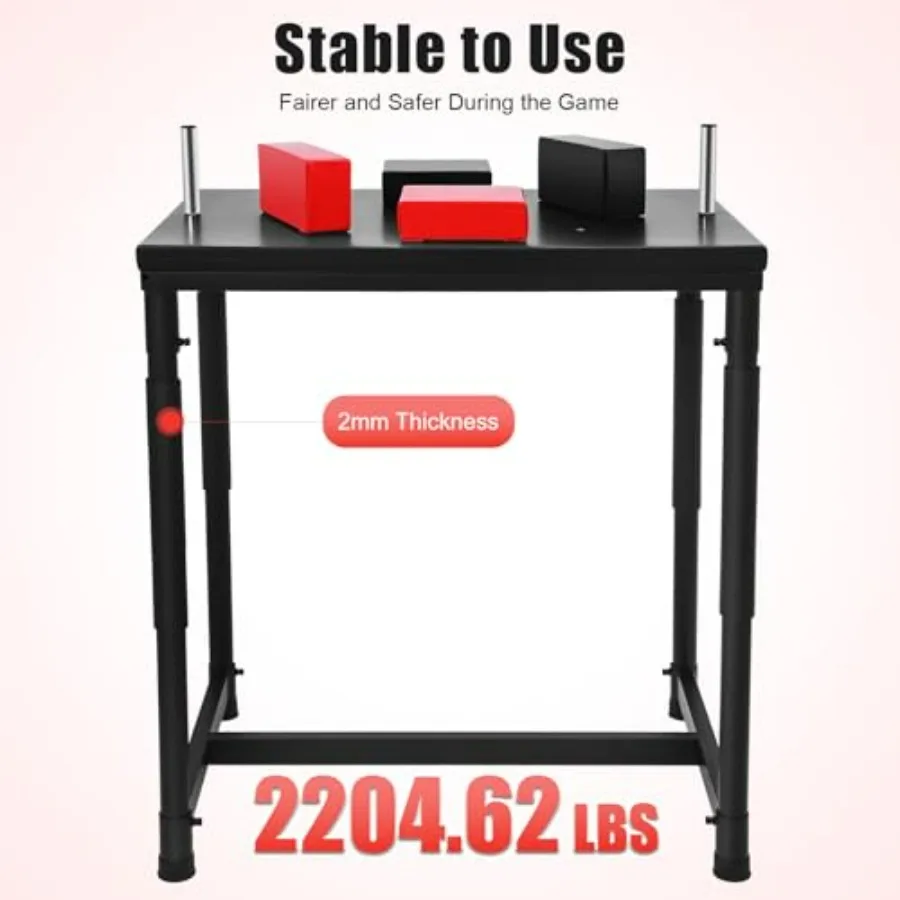 Professional Arm Wrestling Table, Standard Arm Wrestling Battle Table, Competition Training Arm Wrestling Table with 2 Elbow Pad