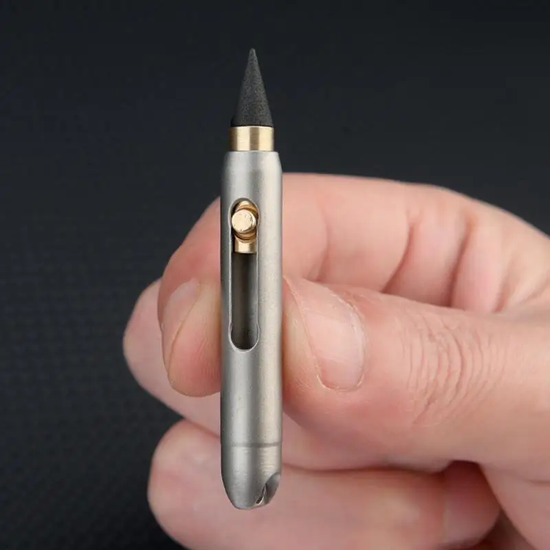 Metal Pen Metal Inkless Pen Titanium Alloy Forever Everlasting Pencil Desk Decor Pocket Pen For Writing Unique Keychain Pendant School