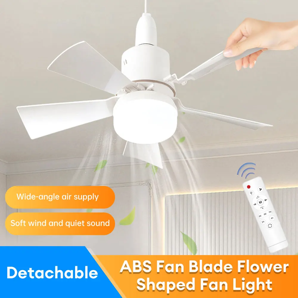 

30W Ceiling Fan with Remote Control E27 LED Light Fan 85-265V Home Silent Small Fan Light for Bedroom and Living Room