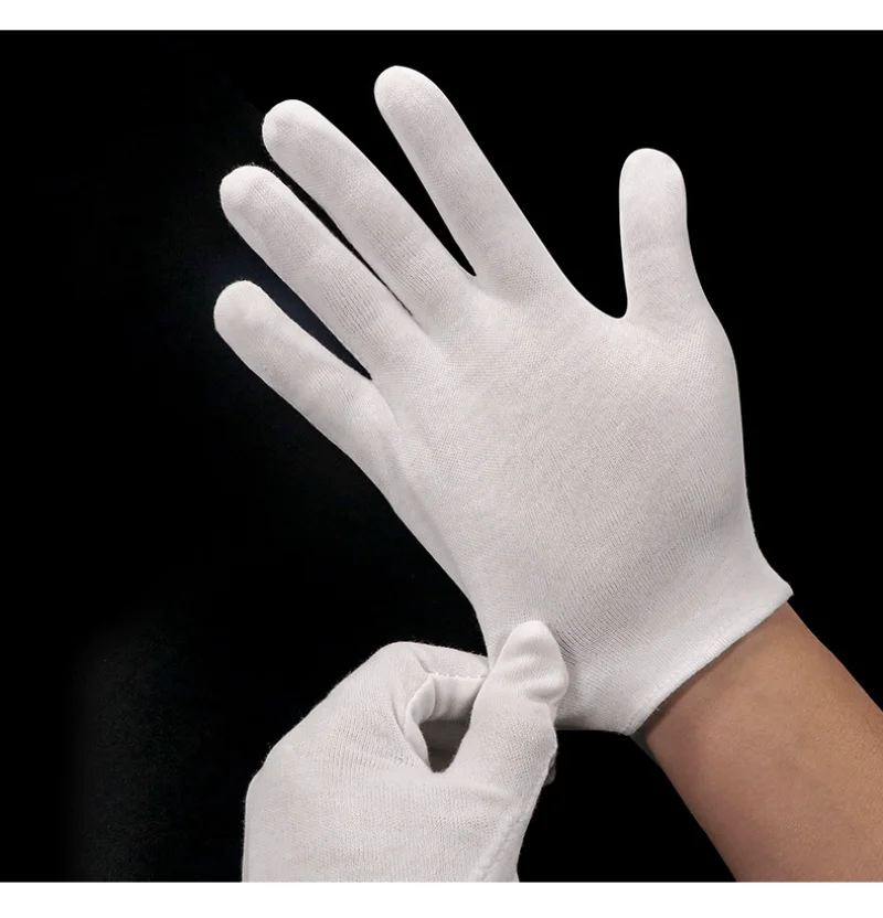 1 Pairs Full Finger Men Women Etiquette Cotton Gloves Waiters/Drivers/Jewelry/Workers Mittens Sweat Absorption Gloves cotton gloves