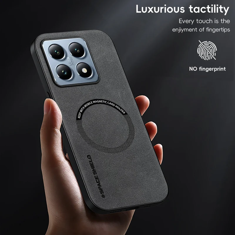 Magnetic Retro Leather Soft Wireless Charging Phone Case Cover