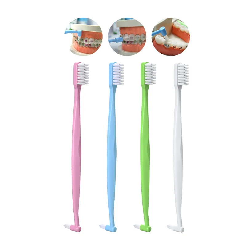 

1Pcs Orthodontic Toothbrush Interdental Brushing Toothbrush Double Ended Oral Dental Brace Care Clean