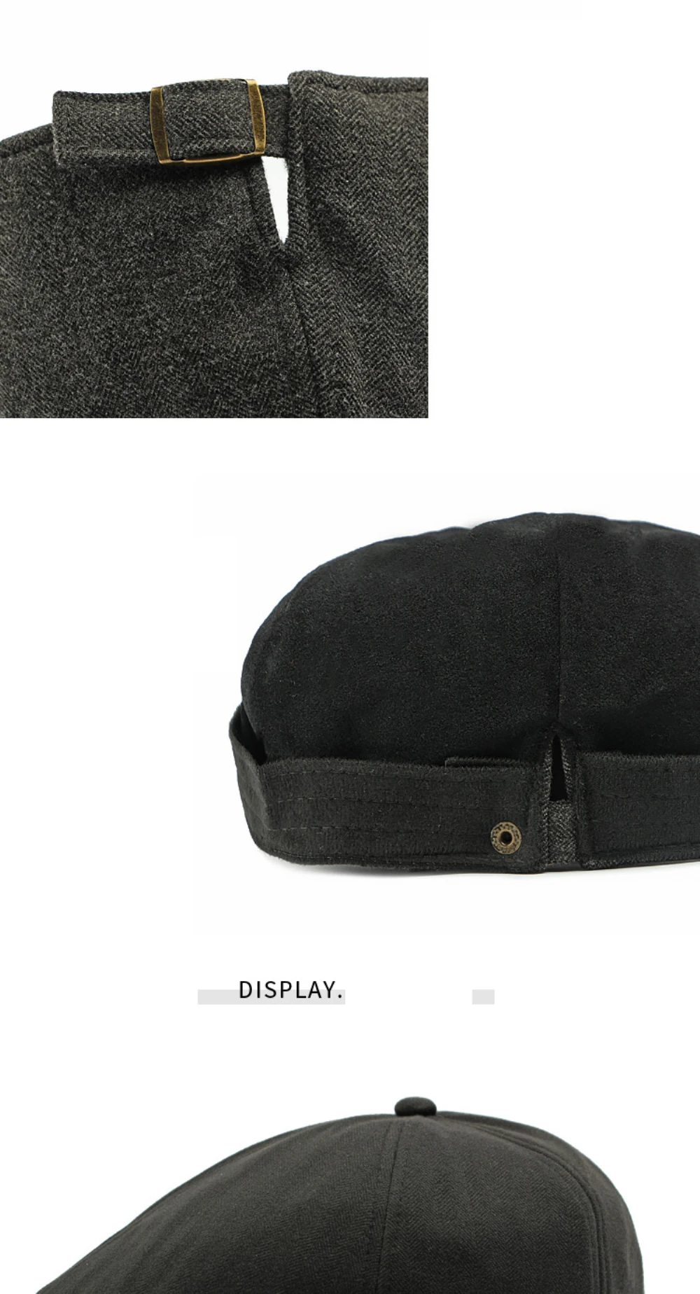HT4586 Berets Dicke Warme Fleece Gefüttert Ivy Achteckige Flache Kappe Künstler Maler Baskenmütze Hut Herbst Winter Hut Kappe Männer Frauen Baskenmütze Kappe – Detail 5