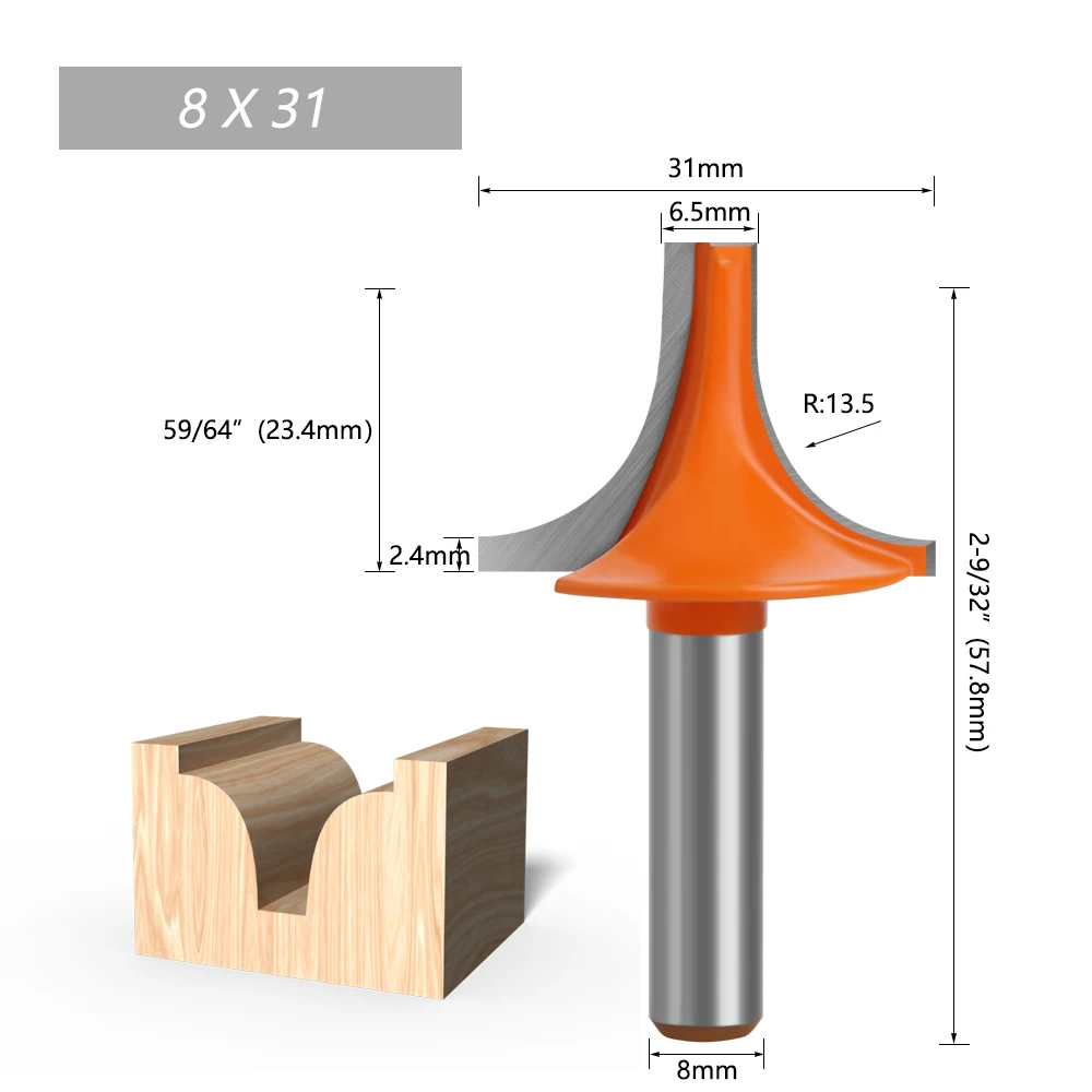 LAVIE 1pc 8mm Schaft Tiefer Rund-Über Router Bits Holzbearbeitung Gravur Maschine-C C08050 – Detail 7