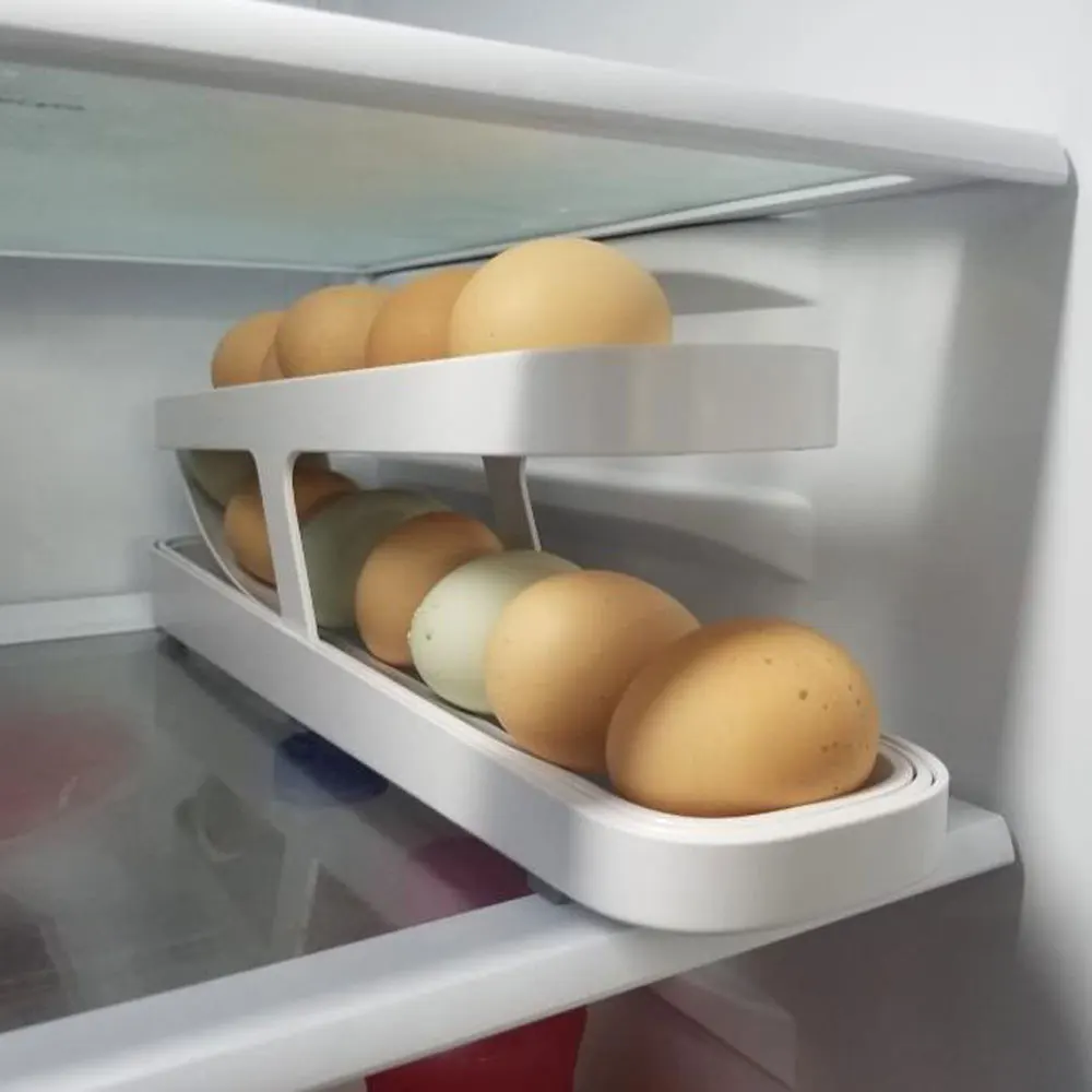 Egg Holder For Refrigerator Automatically Rolling Egg Storage Container 2  Tier