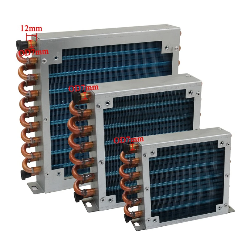 Small Shell Condenser Radiator Refrigerator Freezer Air-cooled Water-cooled Aluminum Fin and Copper Tube Heat Exchanger with Fan heat exchanger