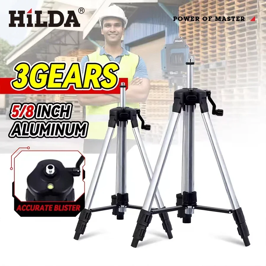 Hilda 1.2M Laser Level Stand Tripod Professional Suitable for Laser Level Aluminum with 5/8 Adjustable
