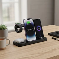 6-in-1 Foldable Fast Wireless Charging Station Fast Magnetic Charging Stand Dock 15W Fast Wireless Charger for  Devices 4