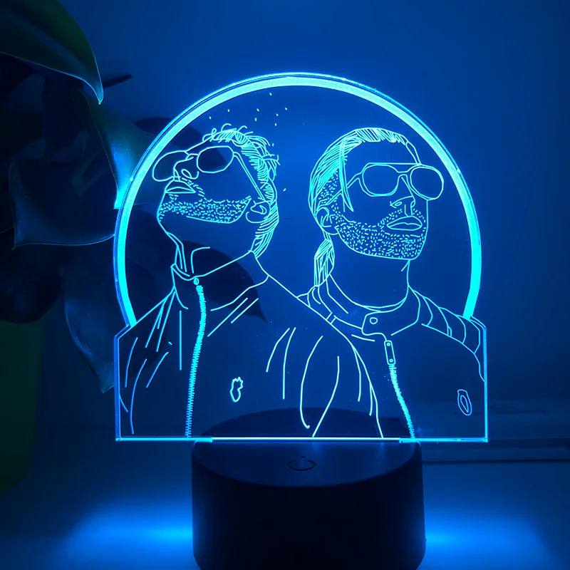 night lamp 3D LED Night Light French Rap Group PNL Home Decor Bedroom Cartoon Table 16Color Changing Touch Lamp For Fans Gifts Light motion sensor night light