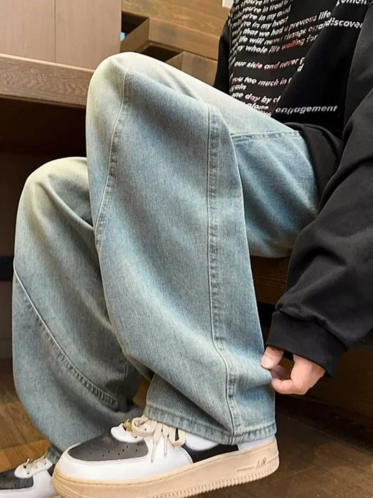 Men's Jeans Wide Jeans Man Pants Y2k Trousers Male Denim Shorts Streetwear Jean Baggy Mens Clothing Flared Cargo New Pant Ripped