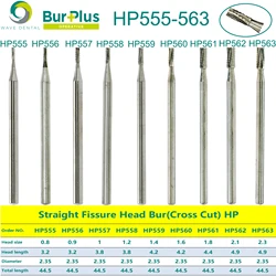 Dental Tungsten Carbide Bur Straight Fissure Head Slow Bur Dentistry Drill HP For Low Speed Straight or Micro Motor Handpiece