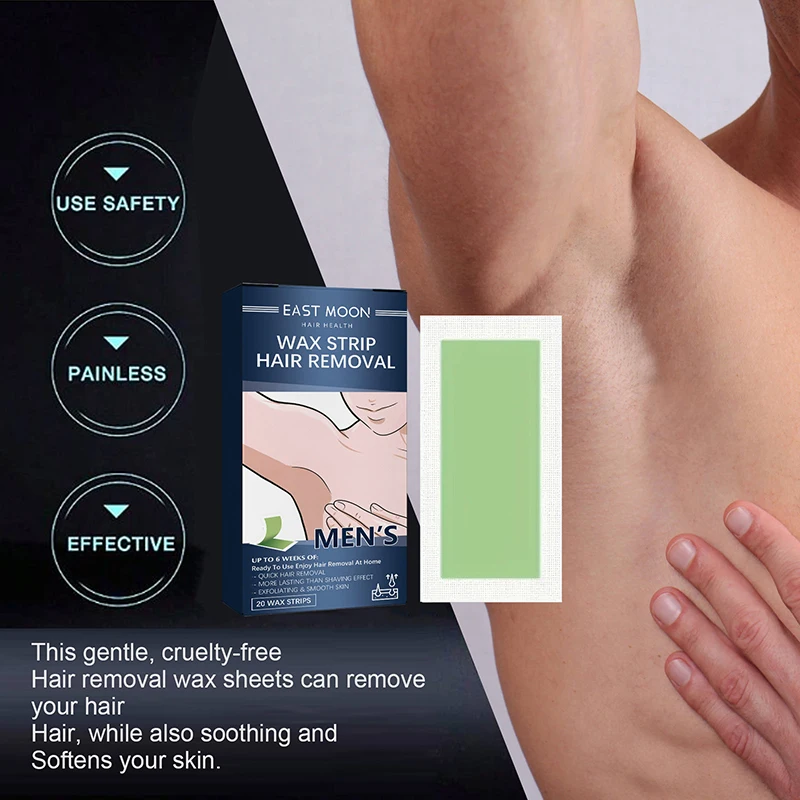 

20pcs/Box Hair Removal Wax Strips Roll Underarm Wax Strip Paper Beauty Tool Leg Body Facial Hair Women Men