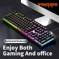 YINDIAO Keyboard Gaming Wired Laptop Desktops PC Computer Office Accessories Low Profile Gamer Keyboards With Numpad 2