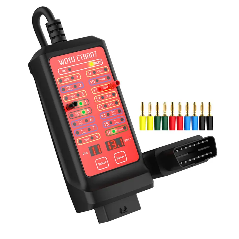 WOYO 12V 24V CAN Tester 16 Pin Break Out Box Detection CAN Bus Circuit Tester Vehicle Diagnosis On-Board Diagnostics