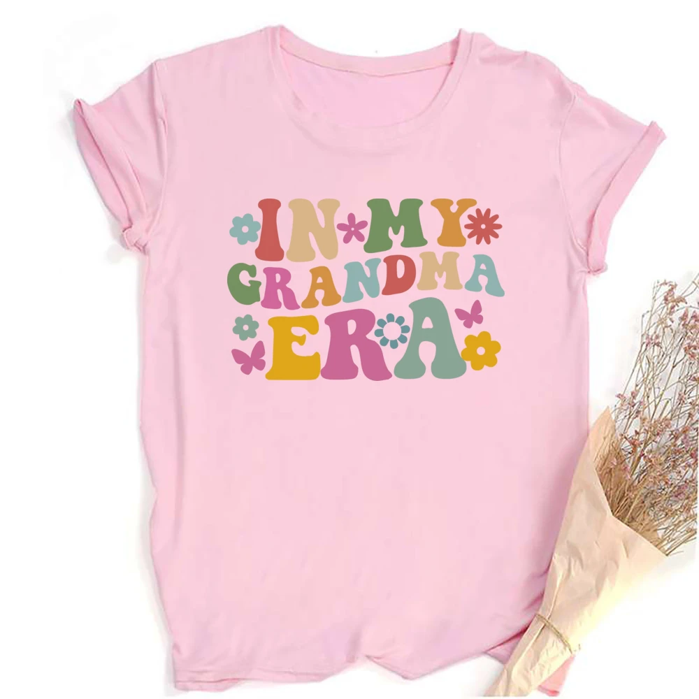 Cool Grandmas Club T-Shirt - Floral Letter Print Casual Tee For Women