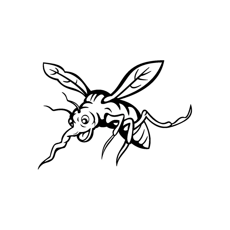 

-15.9 "x 11.2" Cute insect and mosquito resistant vinyl car sticker, available in five colors of black/silver, PVC waterproof