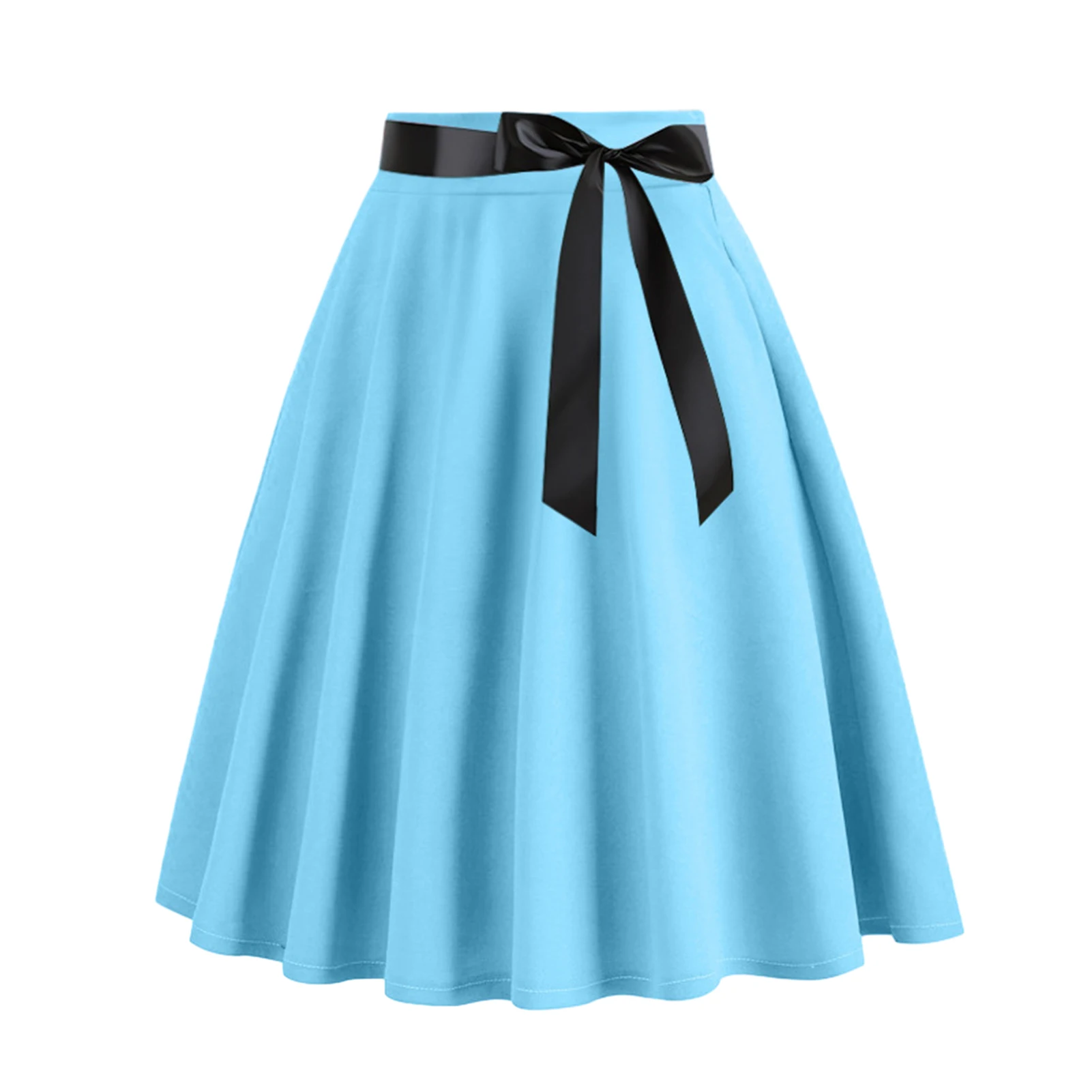 EXCHIC Mini Jupe Patineuse Trapèze Pour Femme - Plissée, Taille élastique - Noir - Tailles XS à XXL