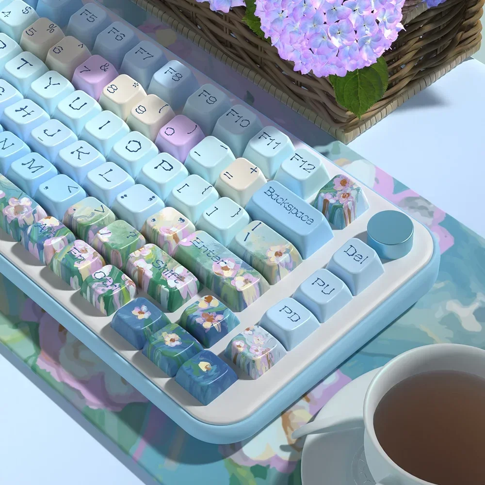 

Little Daisy Theme Keycaps Cherry/MDA Height 138/158 Key Five-sided Sublimation Small Fresh Mechanical Keyboard Keycaps