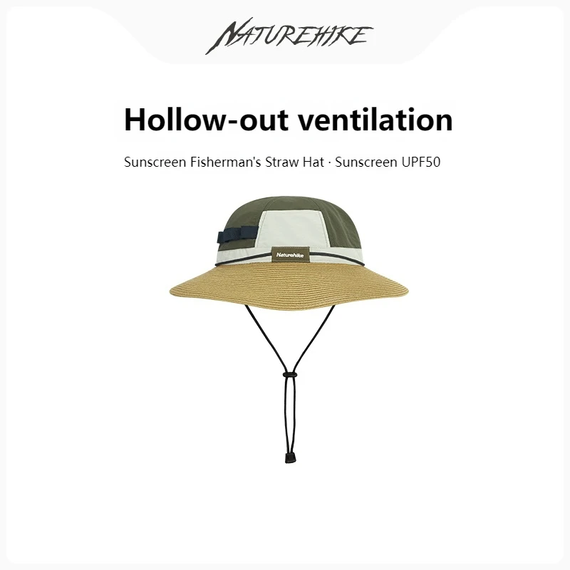

Naturehike-Anti-Ultraviolet Straw Sun Hat для занятий спортом на открытом воздухе, дышащая шляпа против брызг воды, шляпа рыбака с защитой от выдувания