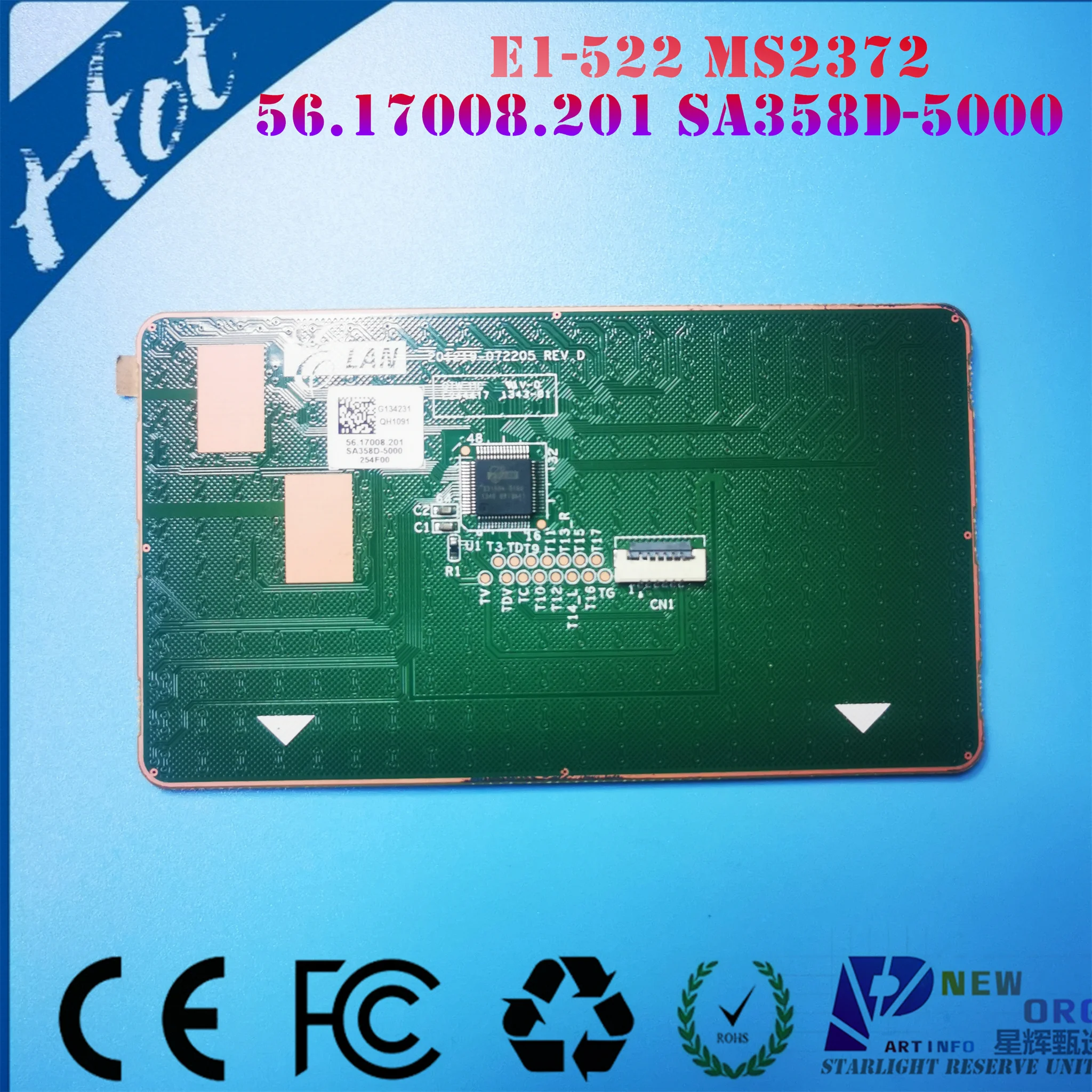 Laptop touchpad for ACER ASPIRE E1-572 E1-570 E1-530 E1-510 E1-570G E1-572G V5-561G V5-561 E1-522 MS2372 series 56.17008.201