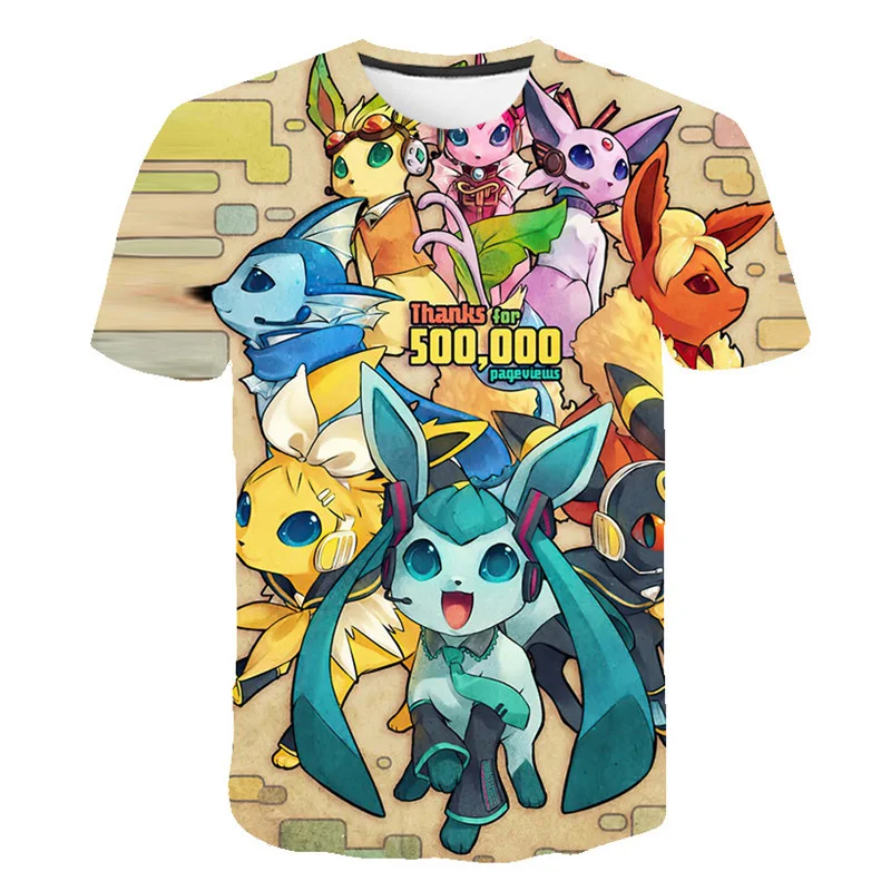 T-Shirts near me 2022 New Anime kid's Short Sleeve T-shirt boys girls pokemon Summer 3D print fashion casual T-shirt High Quality Leica Polyester christmas shirts