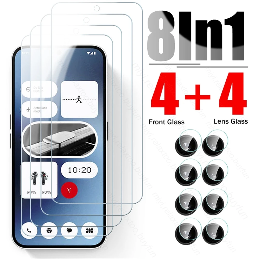 8 In 1 Vetro Temperato Per Niente Telefono (2A) 5G Protezione Dello Schermo Dell'Obiettivo Della Fotocamera Su Nothingphone(2A) Niente Telefono 2A 2 A