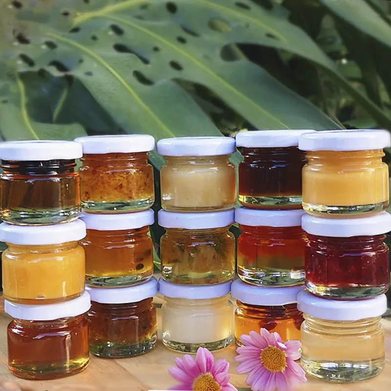 30 Pieces Mini Glass Honey Jars with Covers, 25ml Empty Glass Bottle, Wedding, Birthday Party, Return Gifts Glass Storage Jar 3