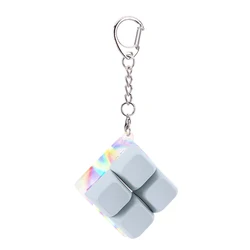 Mini Finger Keyboard Fidget Keychain - 4 - Key Sensory Stress Relief Toy (Light Blue B)