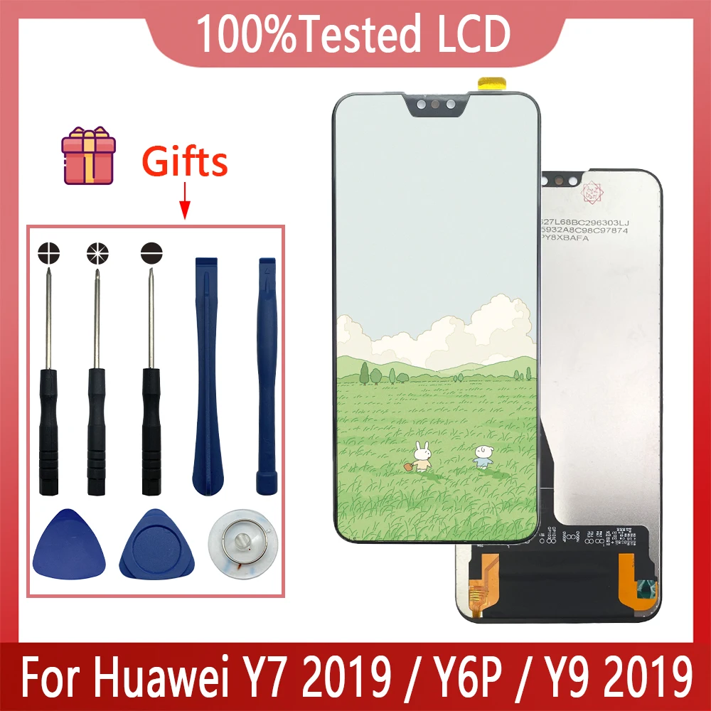 

100%Test Display Screen For Huawei Y6P Y7 Y9 2019 LCD Display Touch Screen Digitizer Assambly Replacement Repair Parts No Frame